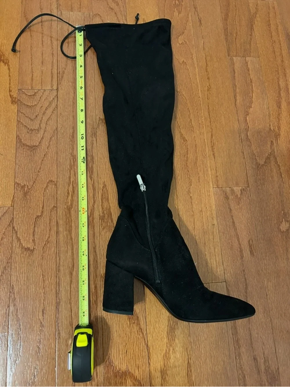 Circus By Sam Edelman Black Over The Knee Boots Chunky Heel Tie Back 8
